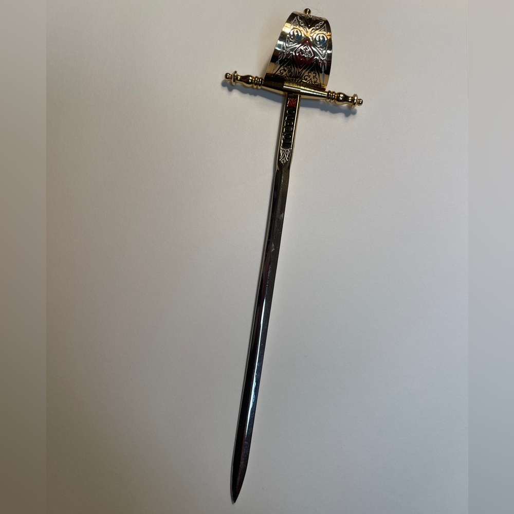 Antique Vintage Ornate Spanish Letter Opener Knights Sword Scabbard